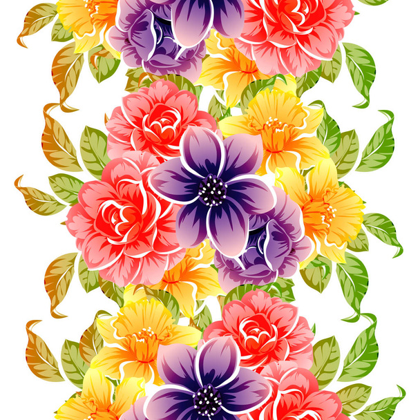 bright flowers pattern - Vetor, Imagem