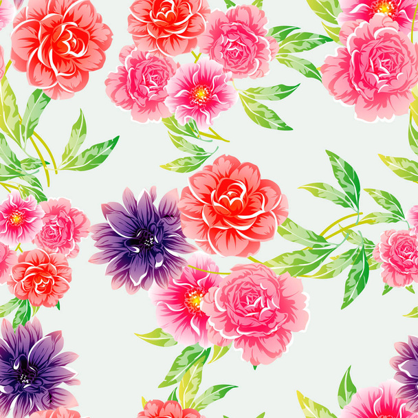 bright flowers pattern - Vektor, kép