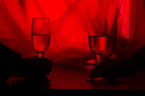 Celebrate wedding or Valentine with champagne - Фото, изображение
