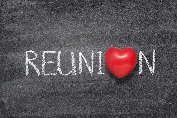 Reunion szó szív - Fotó, kép