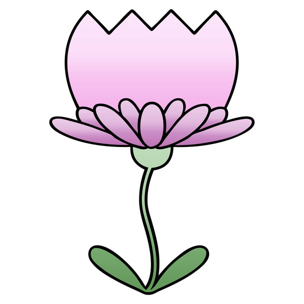 színátmenet árnyékos rajzfilm virág - Vektor, kép