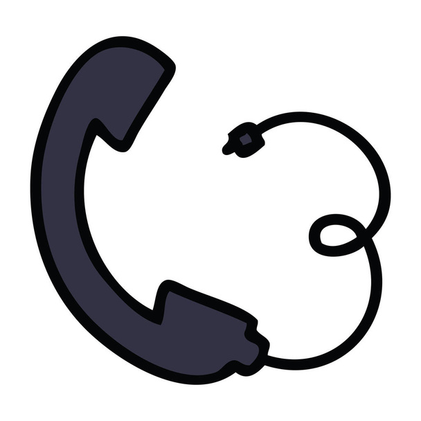 милый мультяшный телефон
 - Вектор,изображение