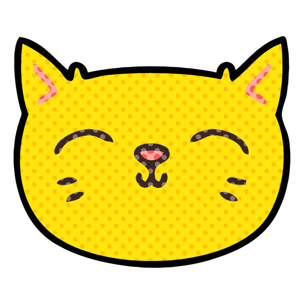 quirky comic book style cartoon cat face - Vector, afbeelding