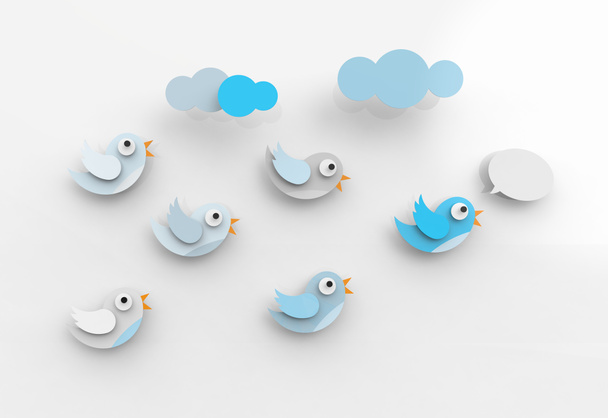 Tweetear pájaros y seguidores
 - Foto, Imagen