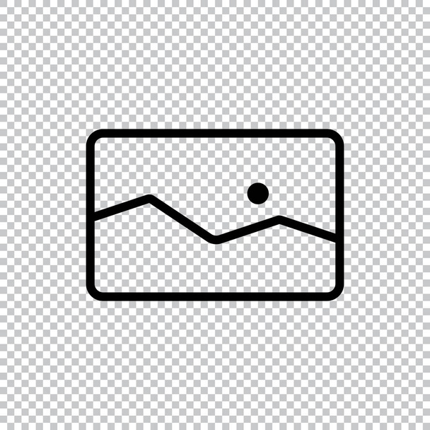 Picture Vector Icon, Black and White Image Element Vector Illustration icon on a transparent background. - Vector, Image