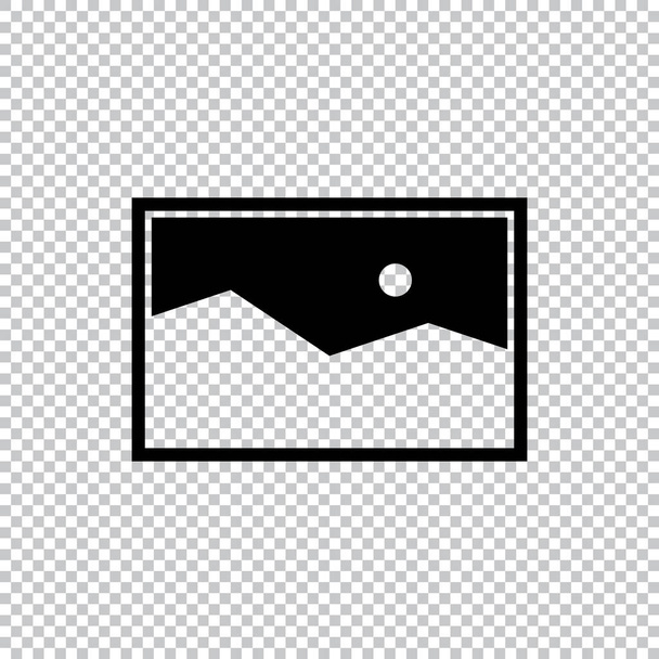 Picture Vector Icon, Black and White Image Element Vector Illustration icon on a transparent background. - Vector, Image