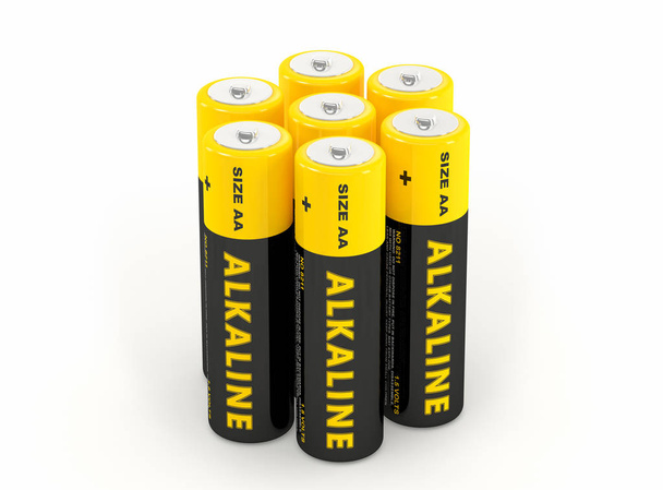 Alkaline AA Battery - 3D Rendering - 写真・画像