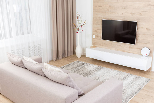 Modern açık oturma odası tv cihazları ile - Fotoğraf, Görsel