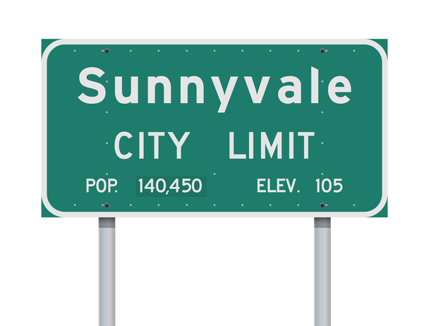 Vector illustration of the Sunnyvale City Limit green road sign - Vector, Image