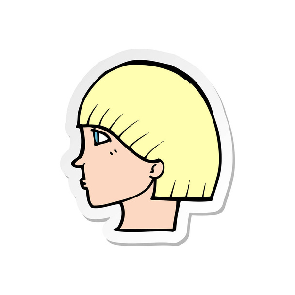 sticker of a cartoon side profile face - Vecteur, image