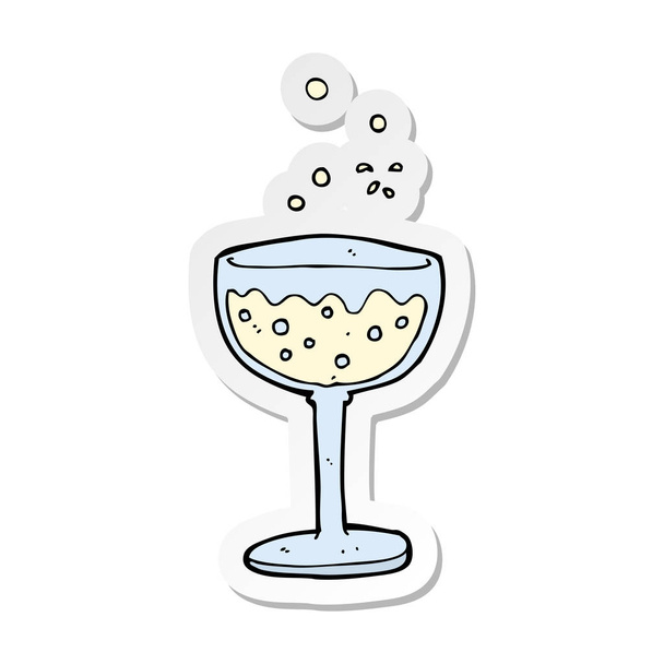 sticker of a cartoon sparkling wine - Vector, Image