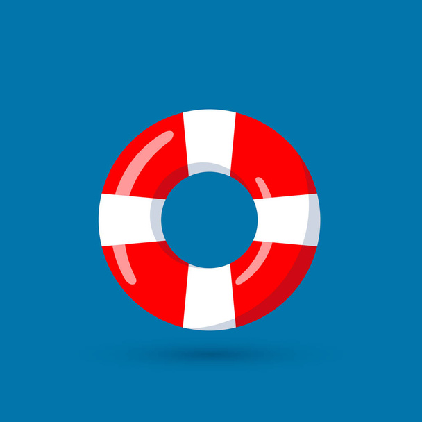 Life buoy isolated. Floating device for shipwreck survivals. Vector illustration in flat style. - Vector, Image
