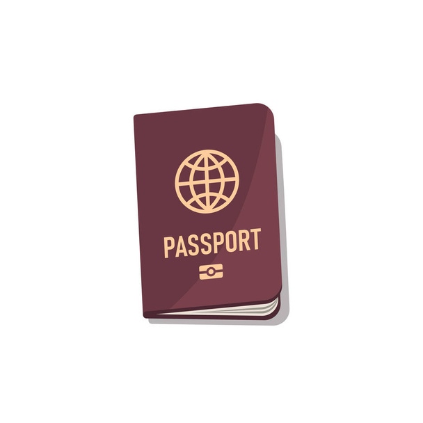 Passport with shadow. View top. illustration in flat style. Vector isolated object. - Vector, Image