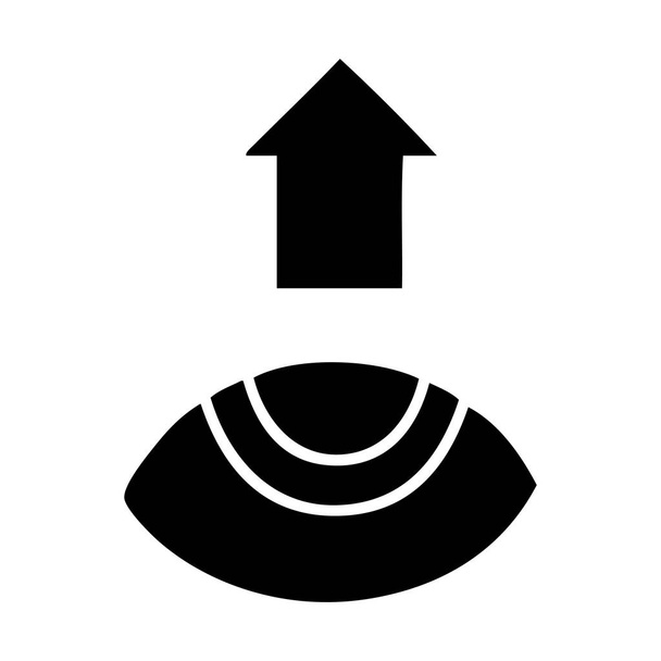 símbolo chato de um olho que olha para cima
 - Vetor, Imagem