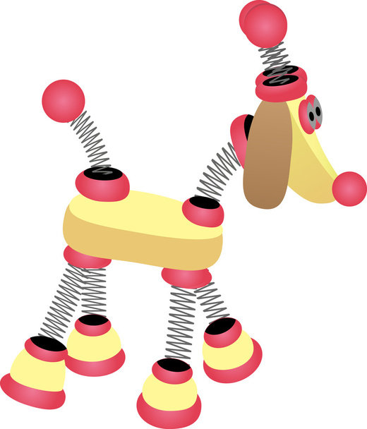 Primavera de dibujos animados Robot perro caminando
 - Vector, imagen