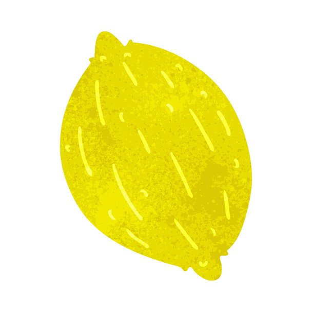 retro cartoon illustration of a lemon - Vetor, Imagem