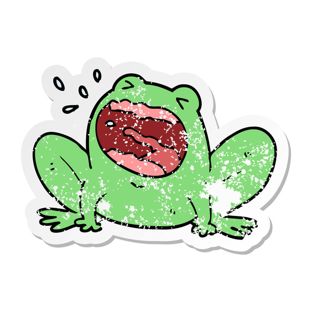 autocollant affligé d'une grenouille dessin animé criant
 - Vecteur, image