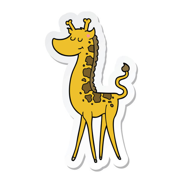 Aufkleber einer Cartoon-Giraffe - Vektor, Bild
