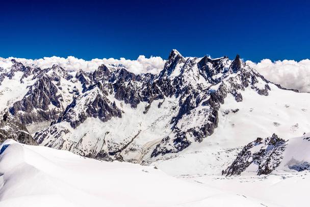 Snowy mountains Chamonix, Mont Blanc, Haute-Savoie, Alps, France - 写真・画像