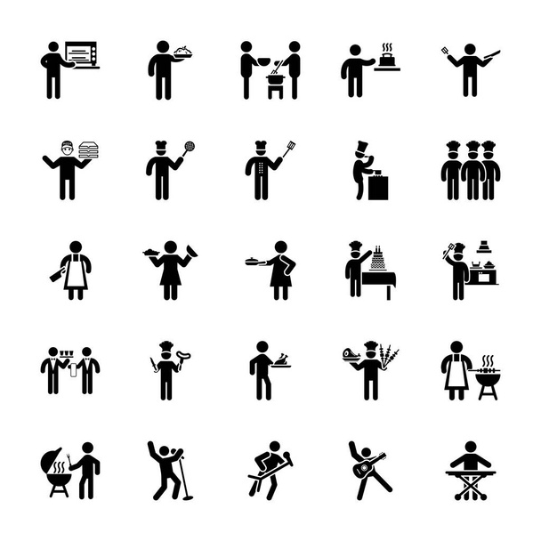 Set von Musiker menschlichen Piktogrammen  - Vektor, Bild
