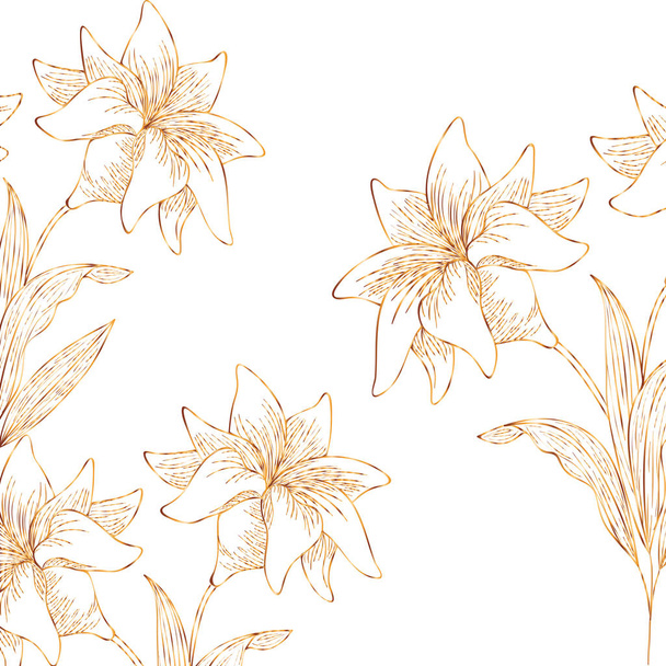 patroon bloemen en blaadjes van geïsoleerde pictogram - Vector, afbeelding
