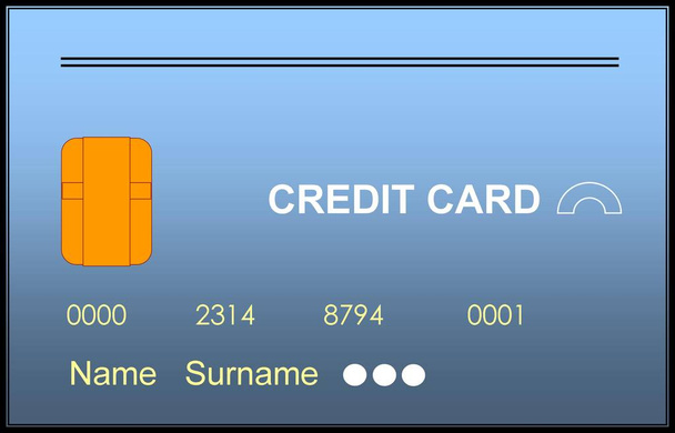 Tarjeta de crédito La pintura muestra las tarjetas de crédito como una herramienta financiera es el motor principal entre el banco y los clientes
. - Foto, imagen