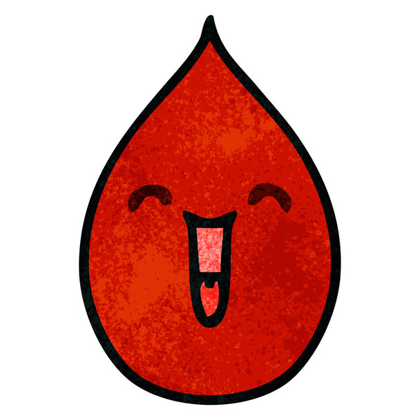 quirky hand drawn cartoon emotional blood drop - Vector, Image