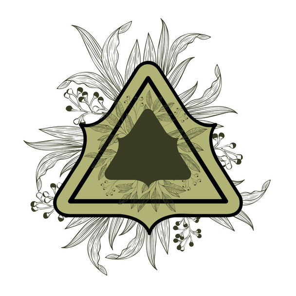 marco con plantas y hierbas icono aislado
 - Vector, imagen
