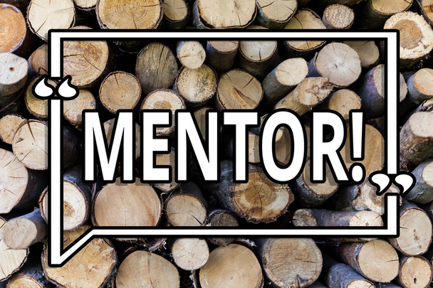 Conceptual hand writing showing Mentor. Business photo showcasing Person who gives advice or support to a younger less experienced Wooden background vintage wood wild message ideas thoughts. - Photo, Image