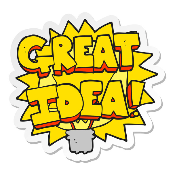 sticker of a cartoon GREAT IDEA symbol - Vector, Image