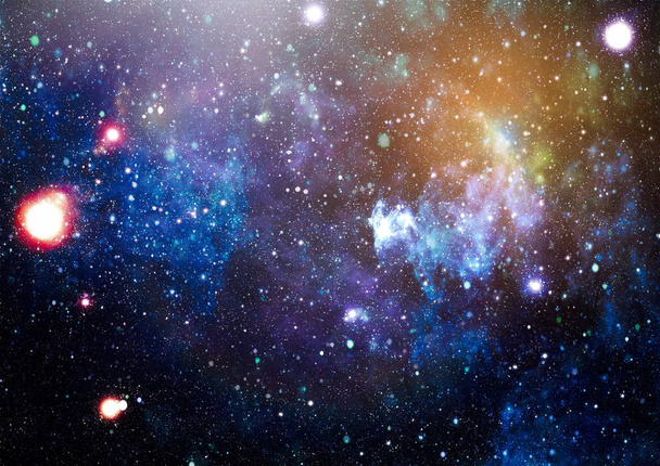 Niesamowite piękna Mgławica gdzieś w przestrzeni kosmicznej. Kolorowe miejsca - Zdjęcie, obraz