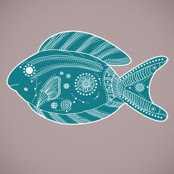 Turquoise Fish - Vector, imagen