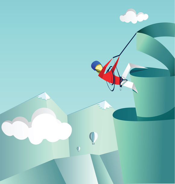 Папір альпініст сходження
 - Вектор, зображення