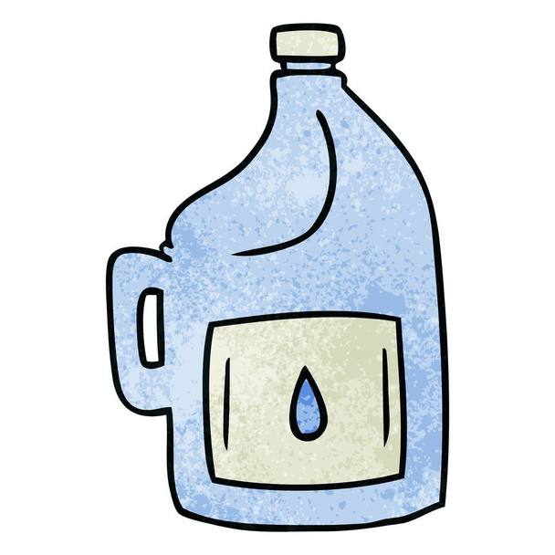 handgezeichnetes texturiertes Cartoon-Doodle einer großen Trinkflasche - Vektor, Bild