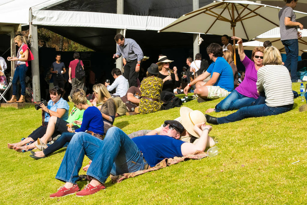 Diverse People at an outdoor Food and Wine Festival - Foto, Imagen