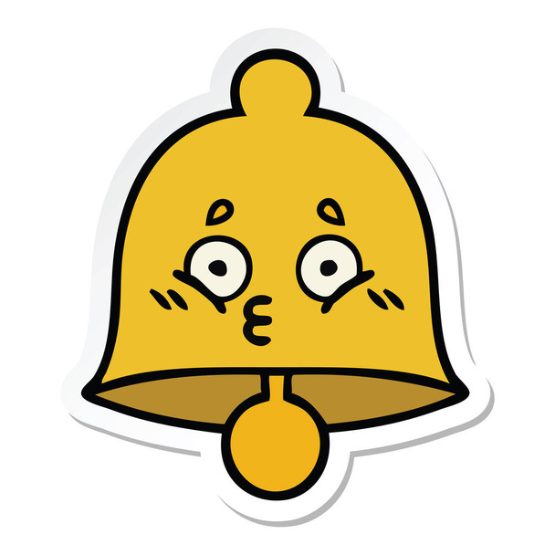 sticker of a cute cartoon bell - Vector, Image