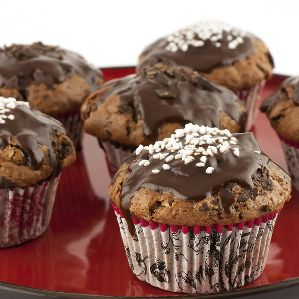chocolate muffins with sweet cream - Fotografie, Obrázek