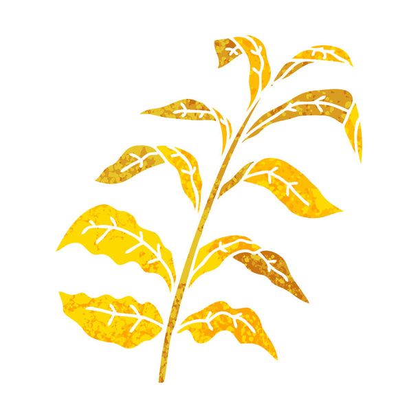 φύλλα καλαμποκιού ιδιόμορφη γελοιογραφία στυλ ρετρό εικονογράφησης - Διάνυσμα, εικόνα