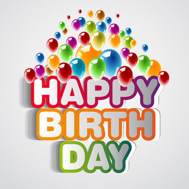 Illustration for happy birthday card with balloons - Фото, зображення