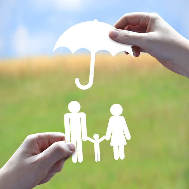 Family/ life insurance concept, hands, papercut - Photo, Image