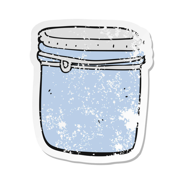 retro distressed sticker of a cartoon jar - Vector, afbeelding