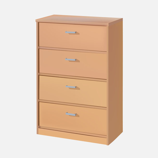Light brown chest of drawers - Vector, Image