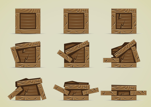 colecciones rotas caja marrón oscuro
 - Vector, Imagen