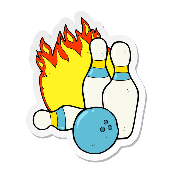 naklejki z dziesięć pin bowling kreskówka - Wektor, obraz
