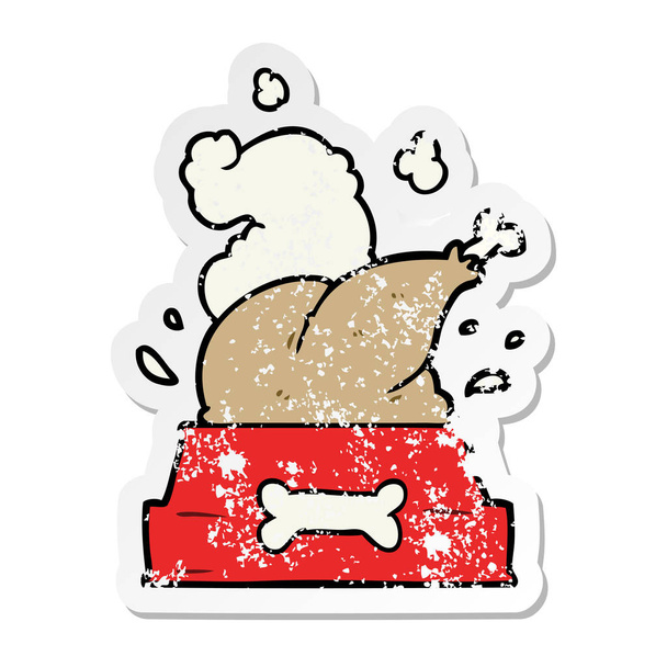 漫画犬丼鶏の苦しめられたステッカー - ベクター画像