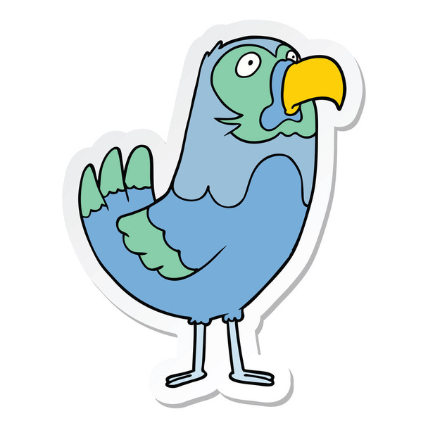 sticker of a cartoon parrot - Vector, Image