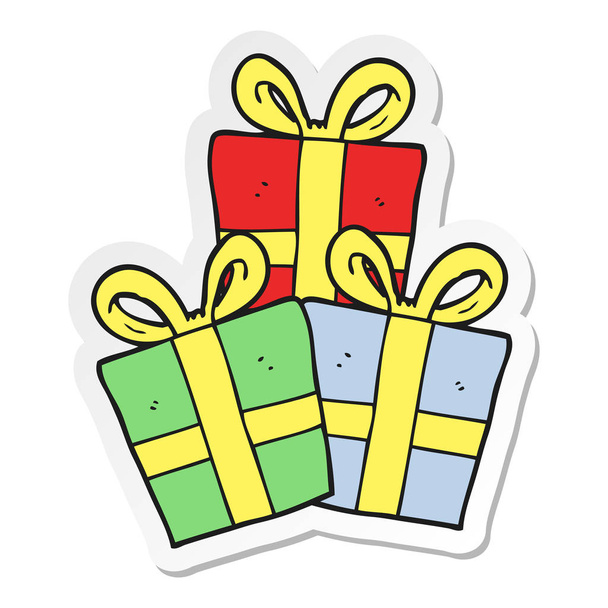 sticker of a cartoon christmas gifts - Vector, Image