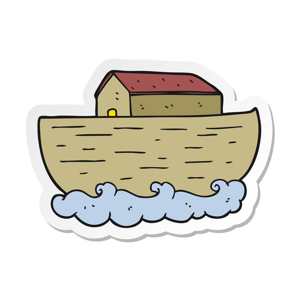 Sticker einer Cartoon-Noahs-Arche - Vektor, Bild