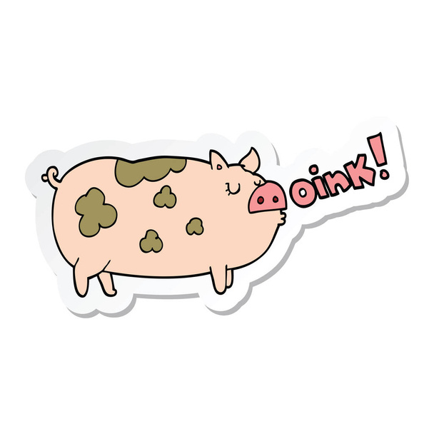 autocollant d'un cochon de dessin animé oinking
 - Vecteur, image