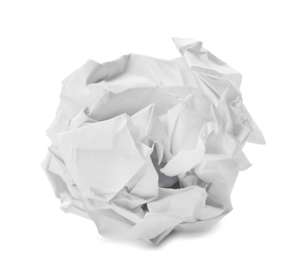 Crumpled sheet of paper on white background - Фото, зображення